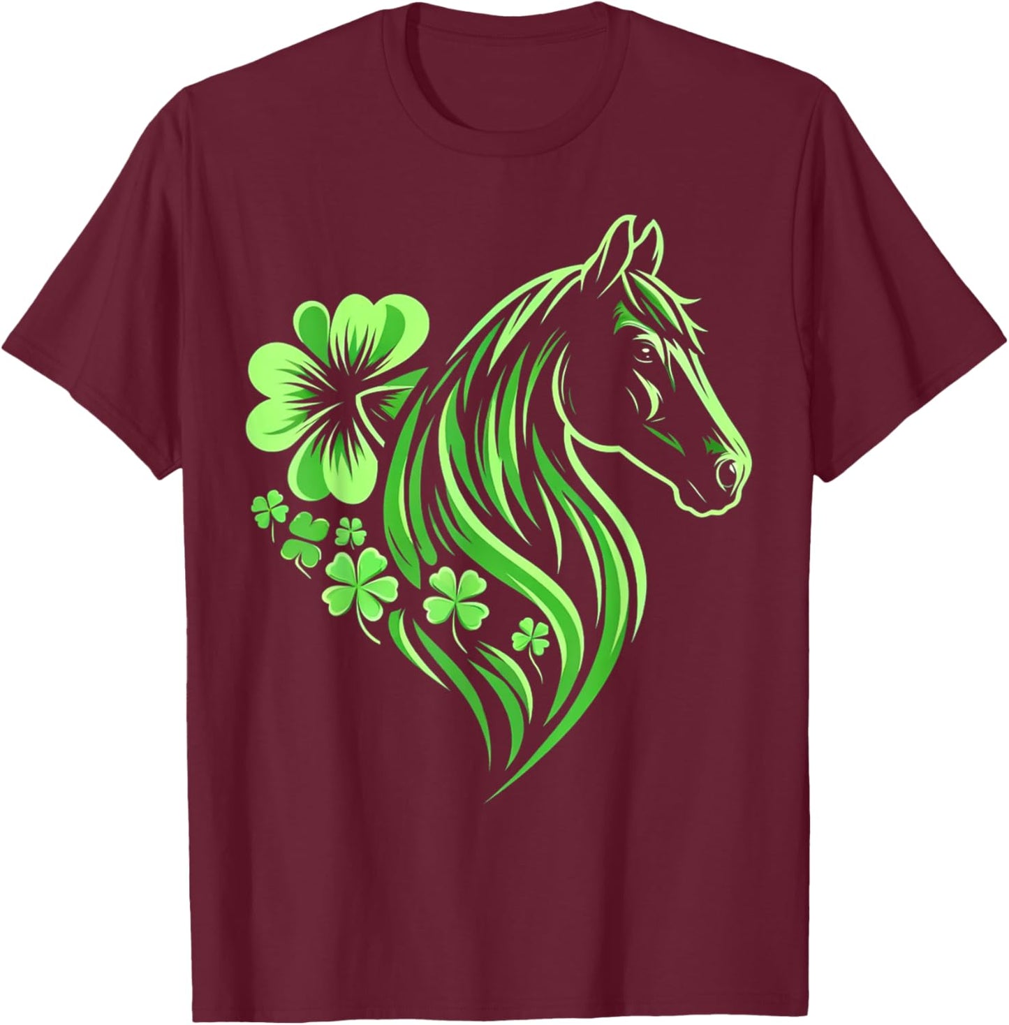 Horse Lover St Patrick's Day T-Shirt - T-Shirt | Maroon