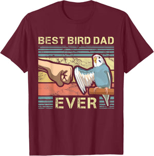 Budgie Dad Bird Lover Father Animal Enthusiast Bird Guy T-Shirt - T-Shirt | Maroon