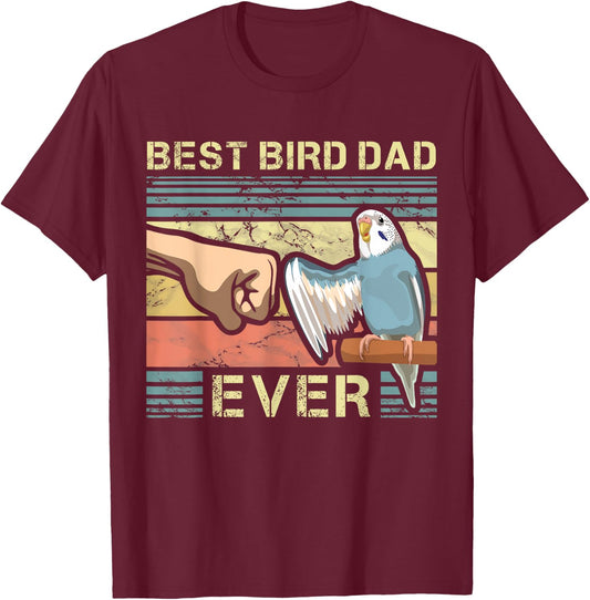 Budgie Dad Bird Lover Father Animal Enthusiast Bird Guy T-Shirt - T-Shirt | Maroon