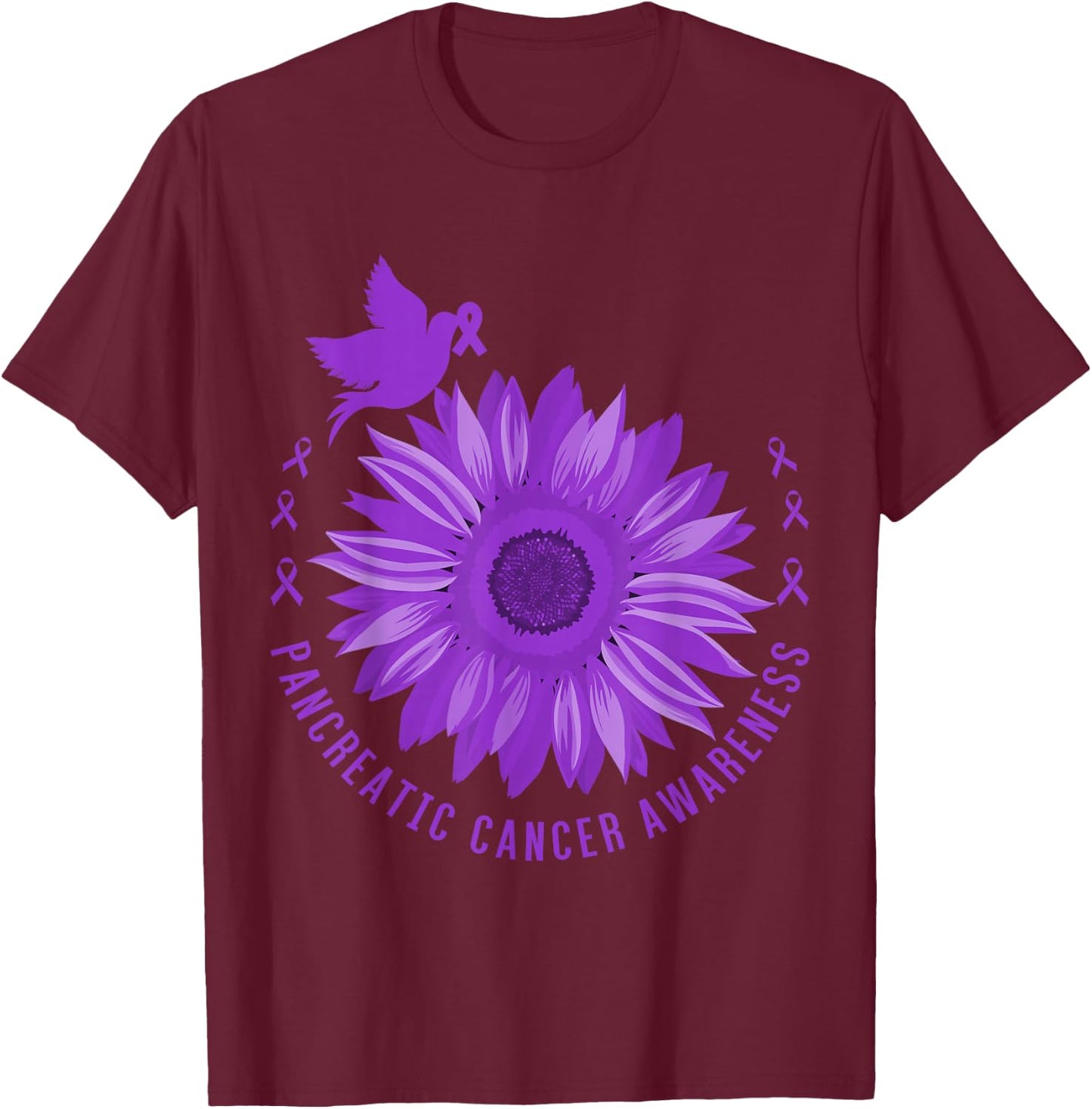 Pancreatic Cancer Awareness T-Shirt - T-Shirt | Maroon