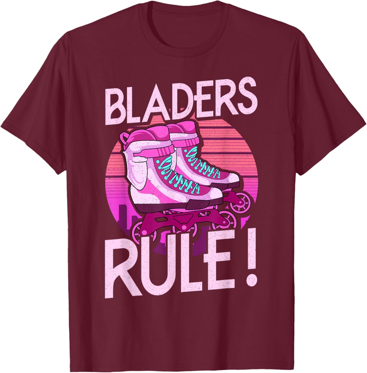 Bladers Rule! For Roller Blades Skaters Inline skating T-Shirt - T-Shirt | Maroon