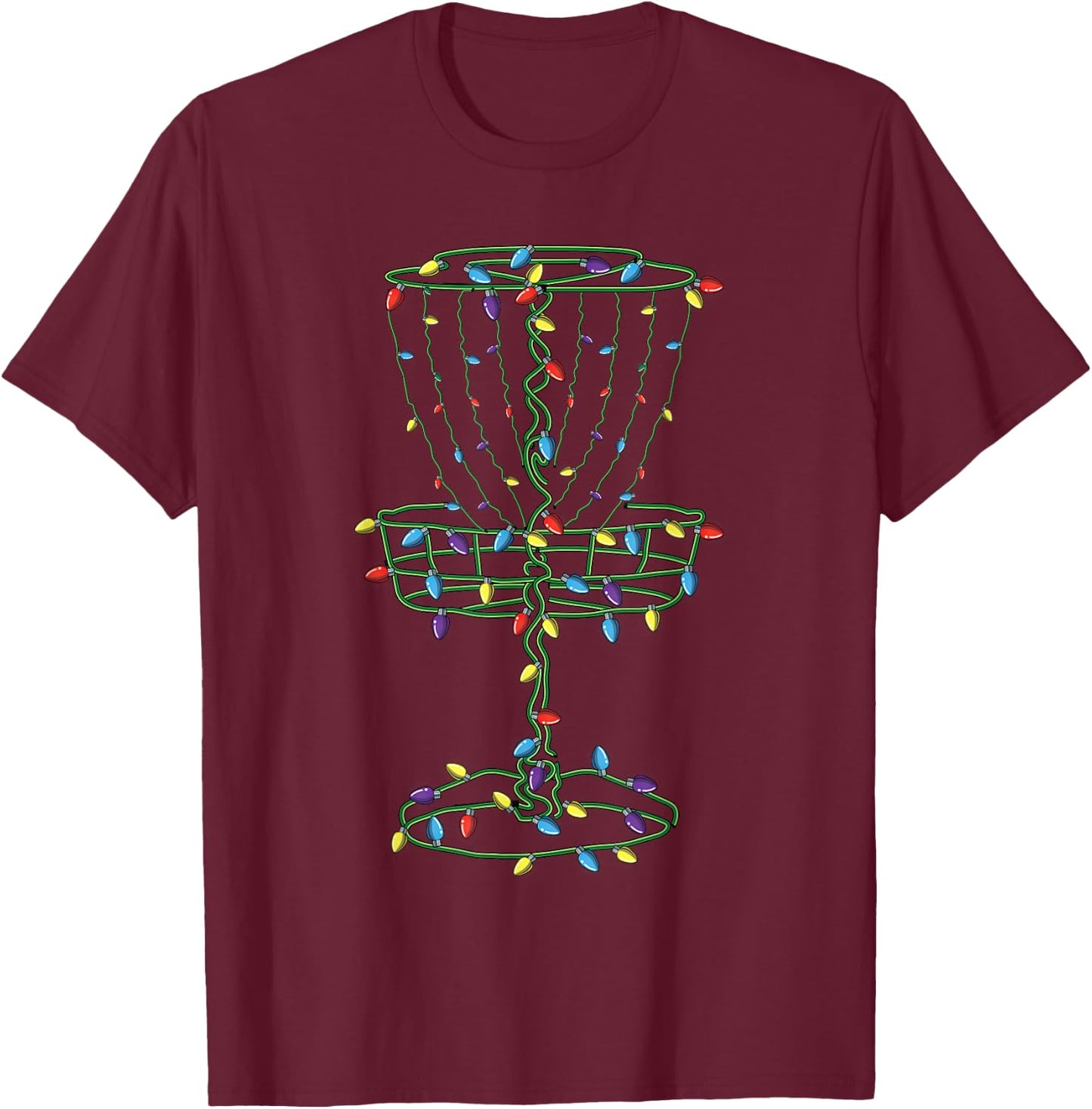 Disc Golf Basket Cool Disc Golf Frisbee Golfer Xmas Gift T-Shirt - T-Shirt | Maroon