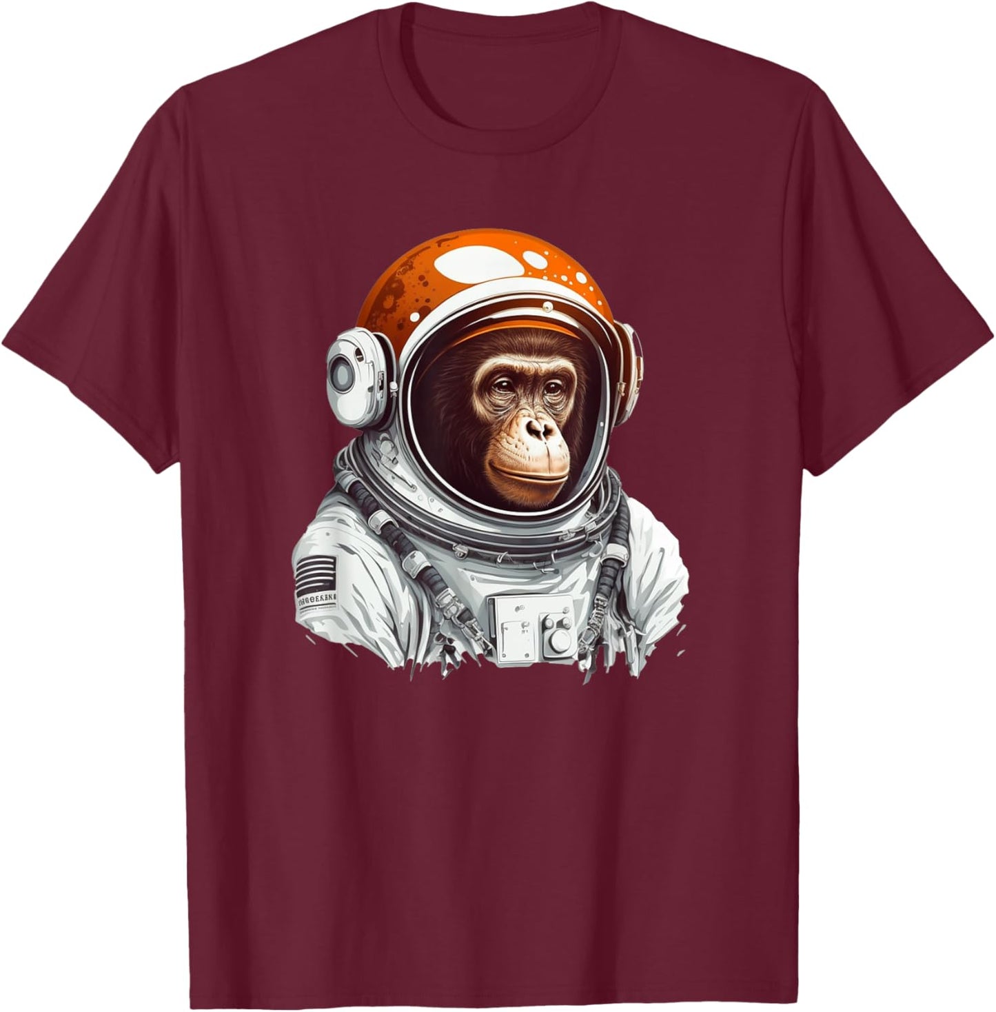 Space Vintage Travel Astronaut Monkey Astronaut T-Shirt - T-Shirt | Maroon