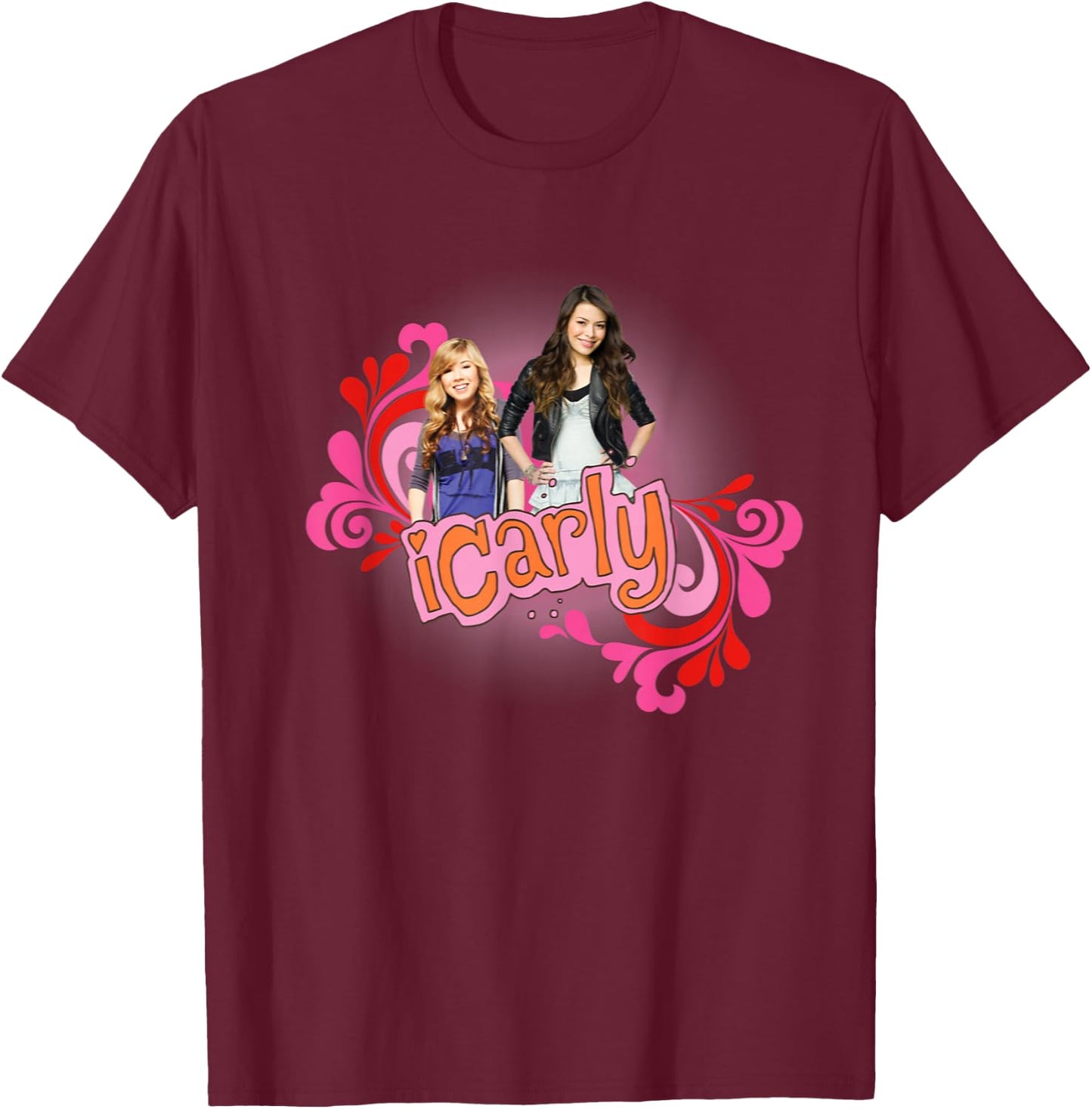 iCarly Sam and Carly pink burst T-Shirt - T-Shirt | Maroon