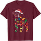 Funny Santa Boxer Retriever Christmas Lights Dog Lover Women Kids T-Shirt - T-Shirt | Maroon