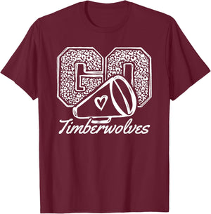 Go Cheer Timberwolves Sports Name Gifts Men Women Boy Girl T-Shirt - T-Shirt | Maroon