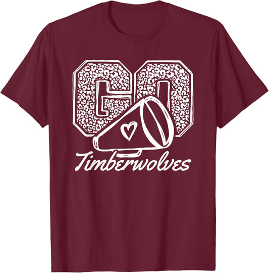 Go Cheer Timberwolves Sports Name Gifts Men Women Boy Girl T-Shirt - T-Shirt | Maroon