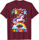 Kids Goodbye Pre-K Hello Kindergarten Unicorn Graduation T-Shirt - T-Shirt | Maroon