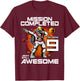 9th Birthday Astronaut 9 Years Old Outer Space Birthday T-Shirt - T-Shirt | Maroon