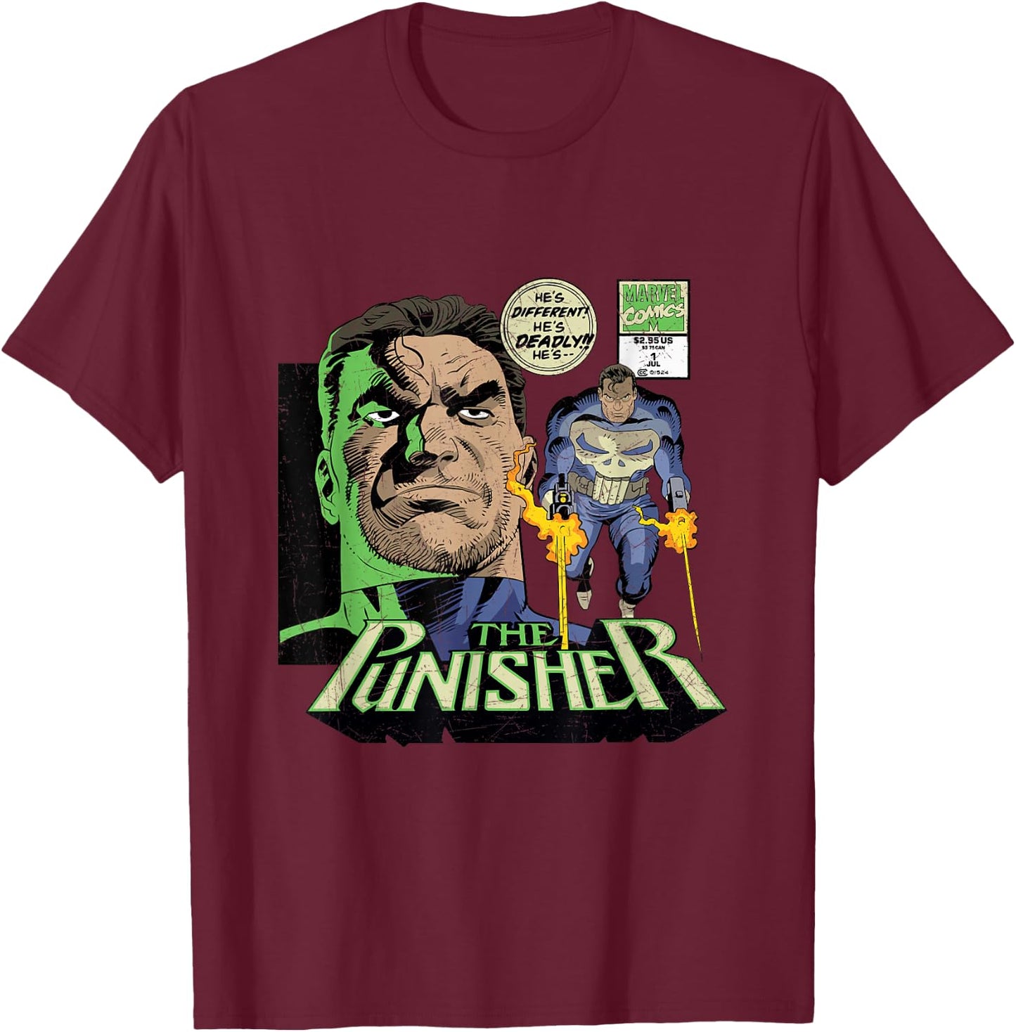 Marvel The Punisher Retro Marvel Comics T-Shirt - T-Shirt | Maroon