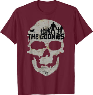The Goonies Skeleton Map Poster T-Shirt - T-Shirt | Maroon