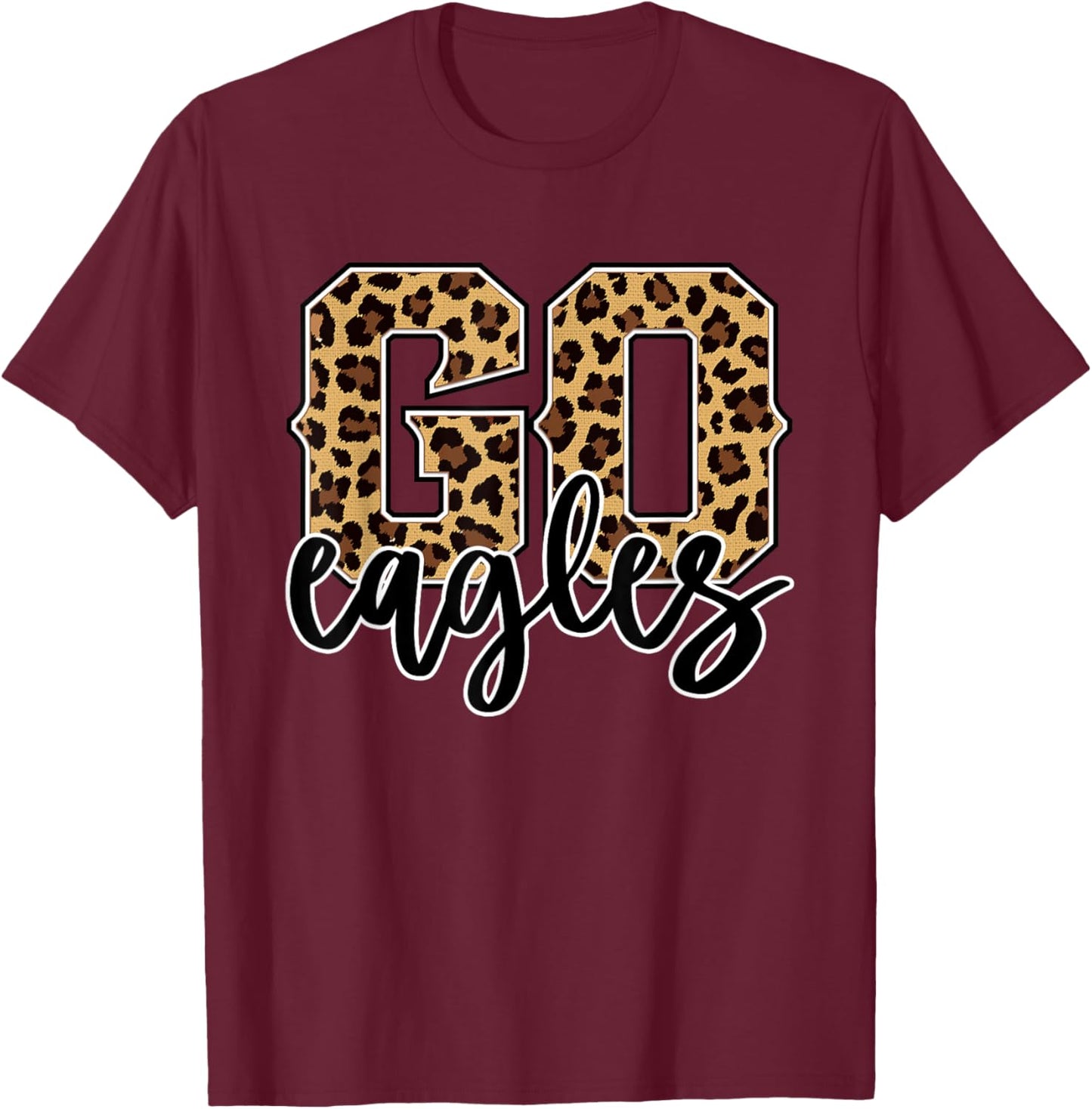 Eagles Go Eagles Leopard Print Cheetah Graphic T-Shirt - T-Shirt | Maroon