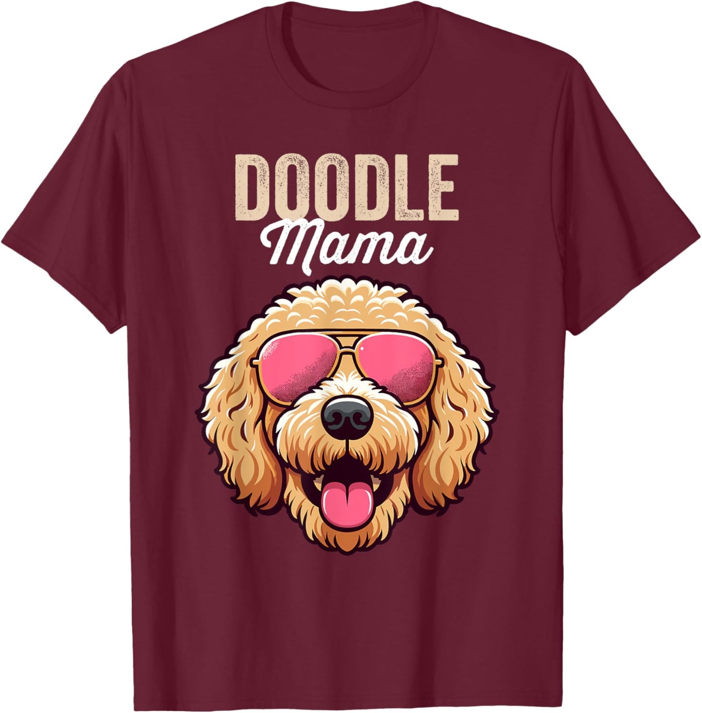 Doodle Mom Double Doodle Dog, Goldendoodle, Doodle Mama T-Shirt - T-Shirt | Maroon