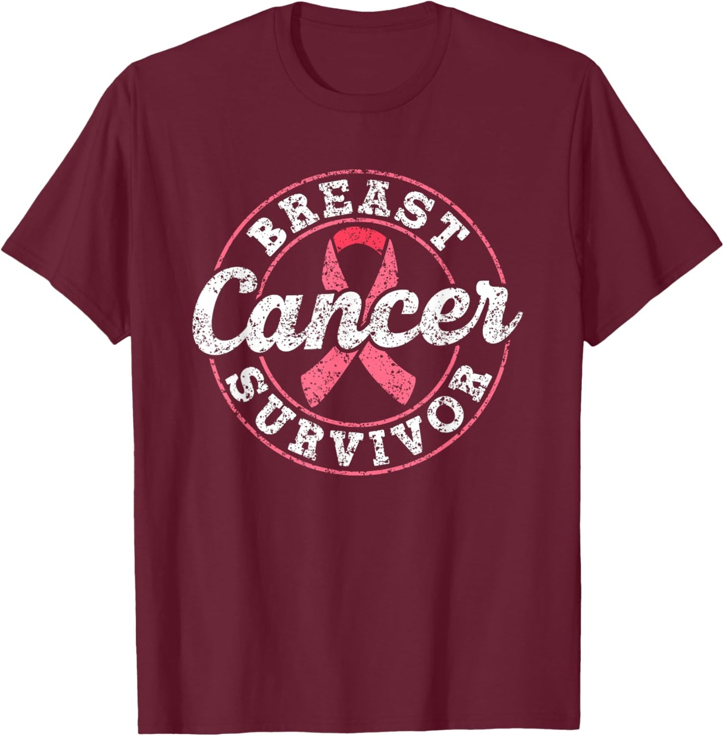 Breast Cancer Survivor Pink Awareness Fight Breast Cancer T-Shirt - T-Shirt | Maroon