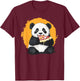 Panda eating pizza illustration for kids T-Shirt - T-Shirt | Maroon