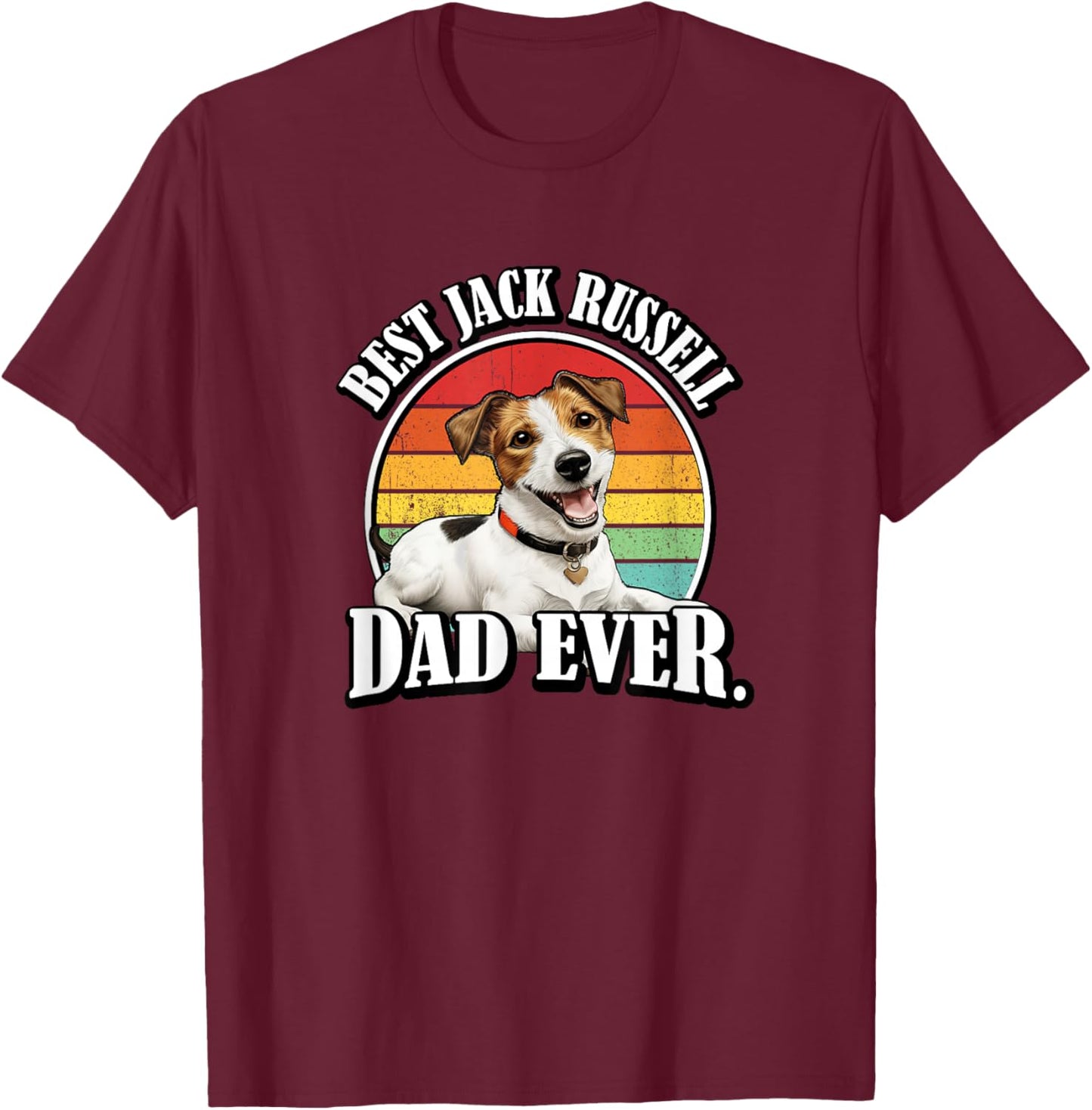 JRT Dog Lover Retro Vintage Best Jack Russell Dad T-Shirt - T-Shirt | Maroon
