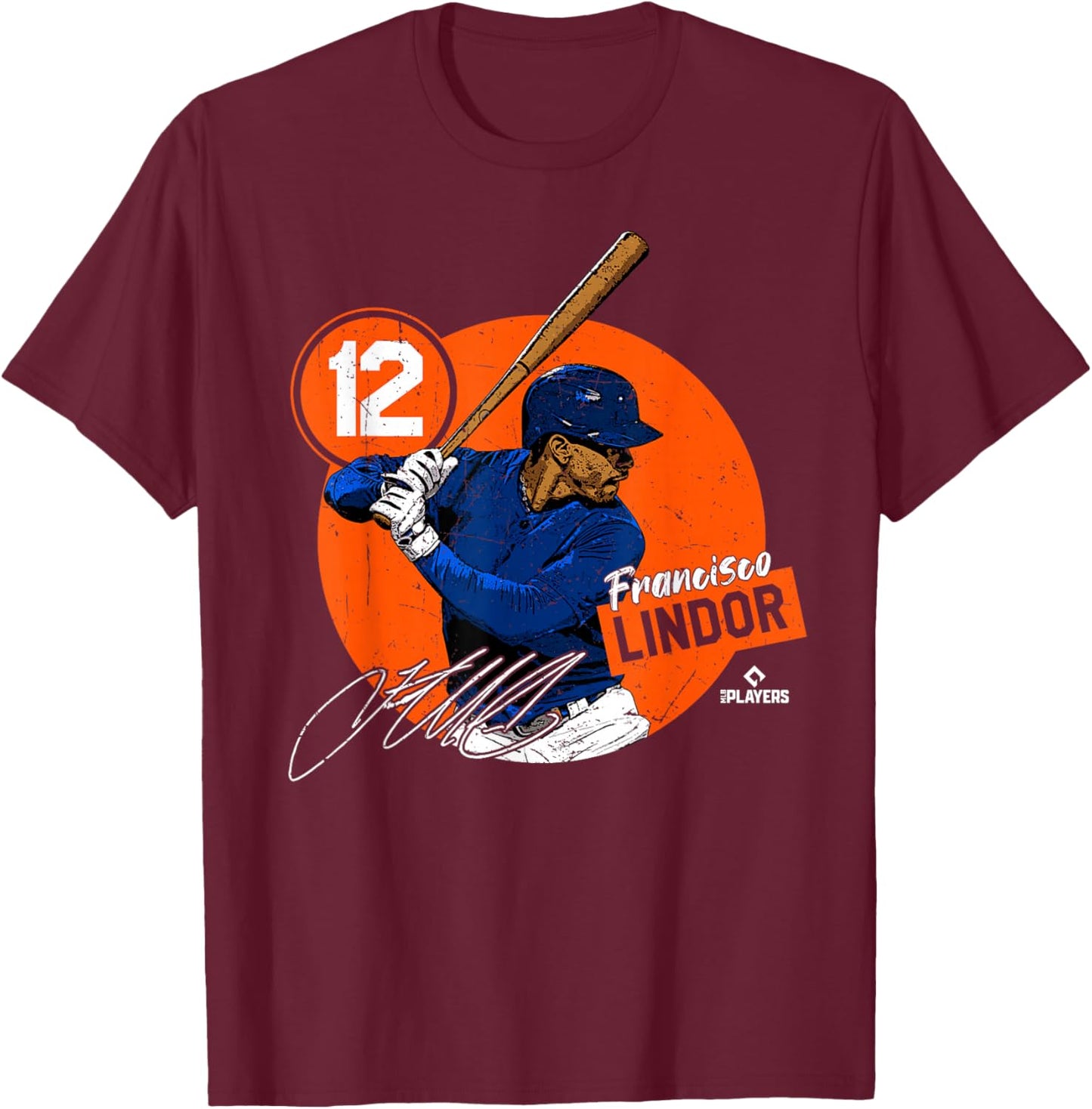 Francisco Lindor | New York Baseball MLB Player | MLBLIN4008 T-Shirt - T-Shirt | Maroon