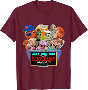 Jeff Dunham Syracuse, NY (2023) T-Shirt - T-Shirt | Maroon
