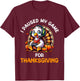 Thanksgiving Gamer Turkey Shirt For Boys Kids T-Shirt - T-Shirt | Maroon