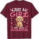 Cockapoo Dog Girls Women Just A Girl Who Loves Cockapoos T-Shirt - T-Shirt | Maroon