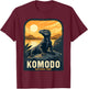 Komodo National Park Indonesia Retro Komodo Dragon T-Shirt - T-Shirt | Maroon