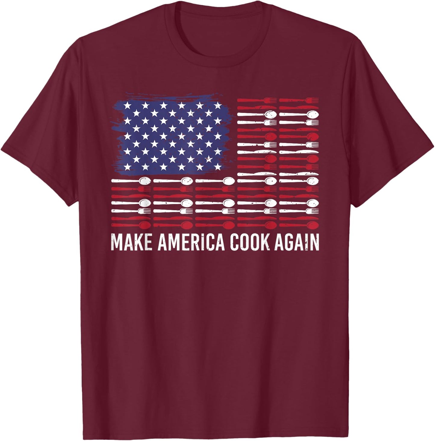 Patriot Make America Cook Again Chef Restaurant T-Shirt - T-Shirt | Maroon