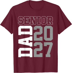 Proud Senior Dad Class of 2027 Graduation 2027 Senior Dad T-Shirt - T-Shirt | Maroon