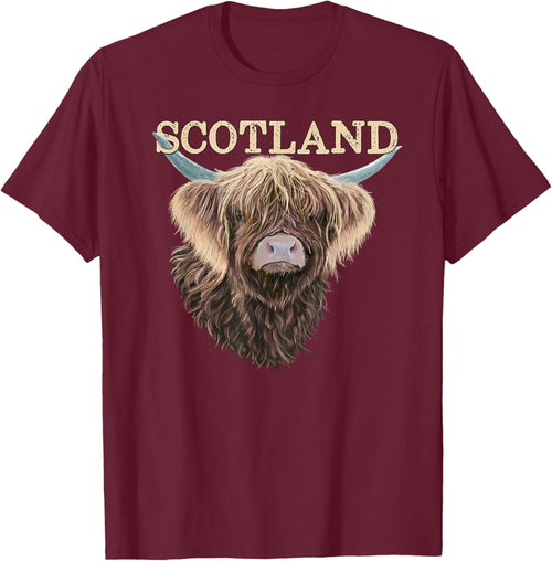 Scottish Highland Cow With Scotland Slogan