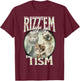 Rizz Em with The Tism Cat Autistic 90s Bootleg Rap Top T-Shirt - T-Shirt | Maroon
