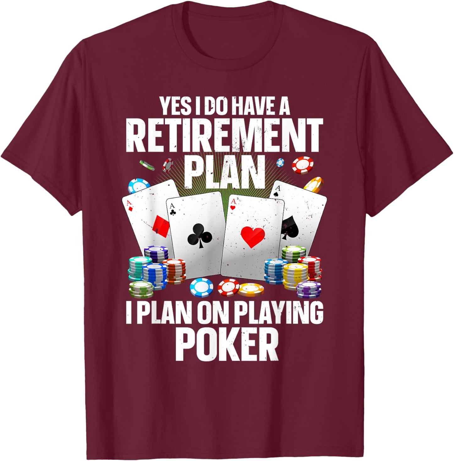 Funny Poker Design Women Poker Player Poker Lover T-Shirt - T-Shirt | Maroon