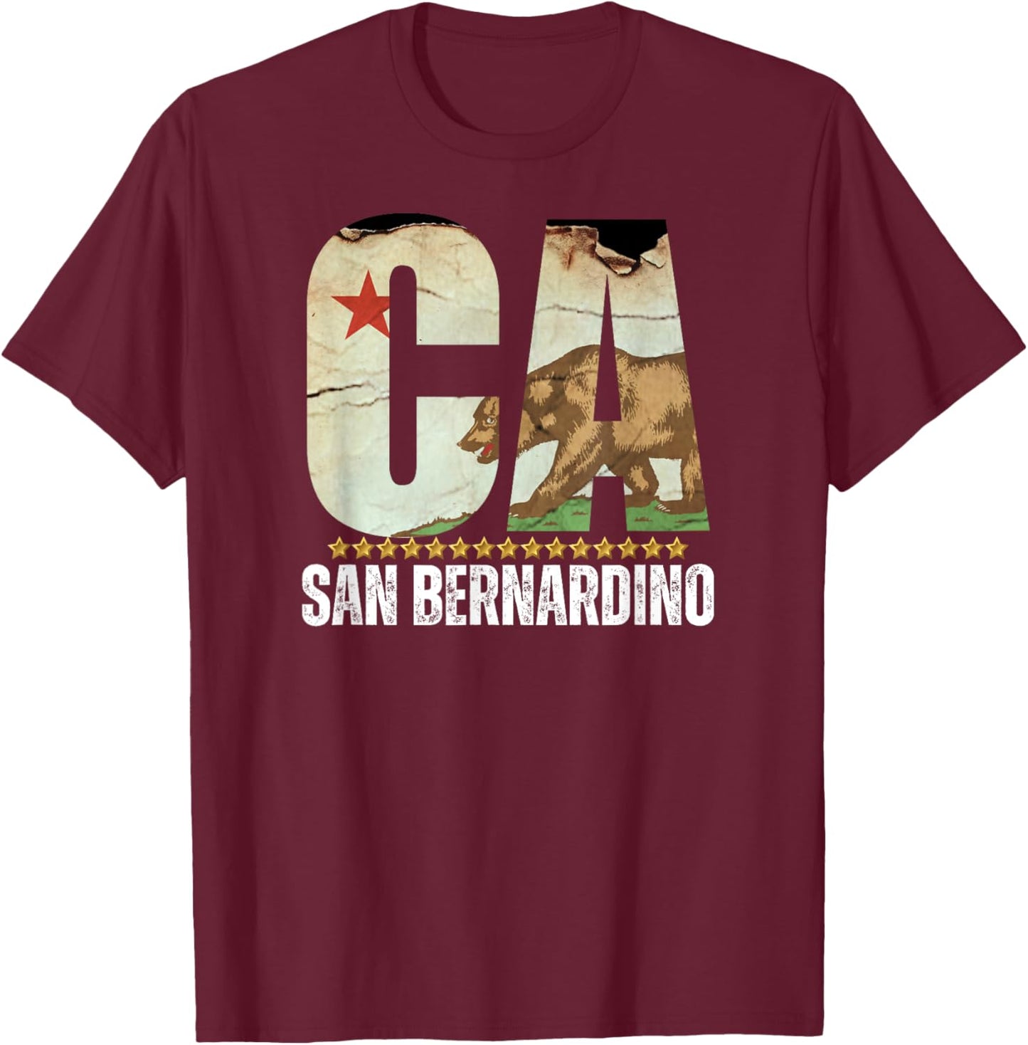 San Bernardino, California CA, Major USA City T-Shirt - T-Shirt | Maroon