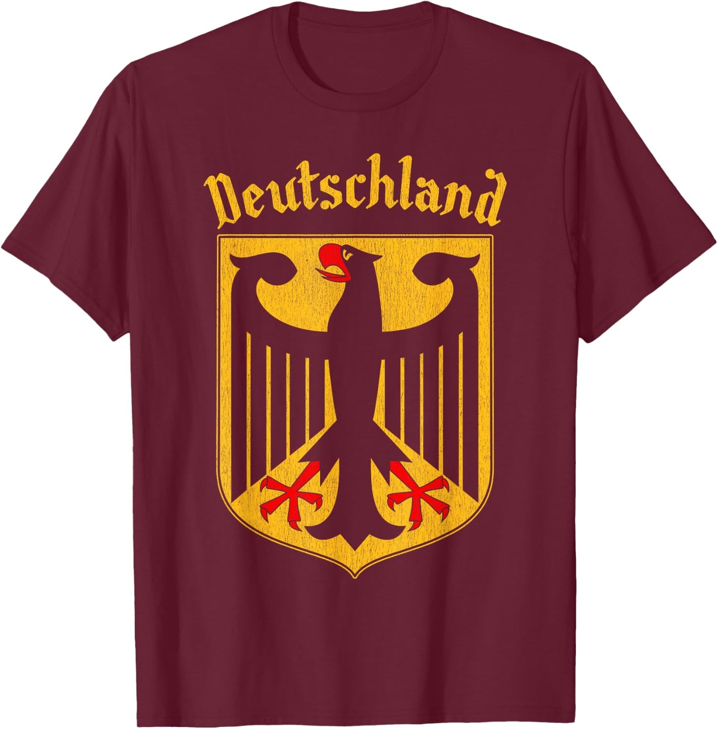 German Eagle Deutschland Coat of Arms Flag Souvenir Gift T-Shirt - T-Shirt | Maroon