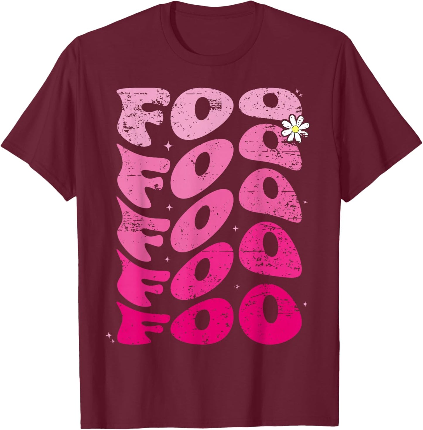 Foo First Name I Love Foo Girl Groovy 80's Vintage T-Shirt - T-Shirt | Maroon