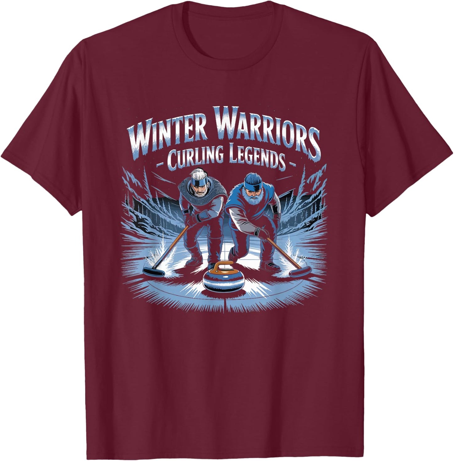 Curling Player Curling Team Warrior Curling T-Shirt - T-Shirt | Maroon