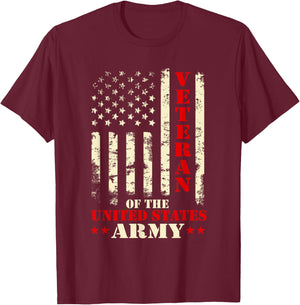 Veteran Of The United States Army - Patriotic Veterans Day T-Shirt - T-Shirt | Maroon