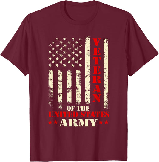 Veteran Of The United States Army - Patriotic Veterans Day T-Shirt - T-Shirt | Maroon