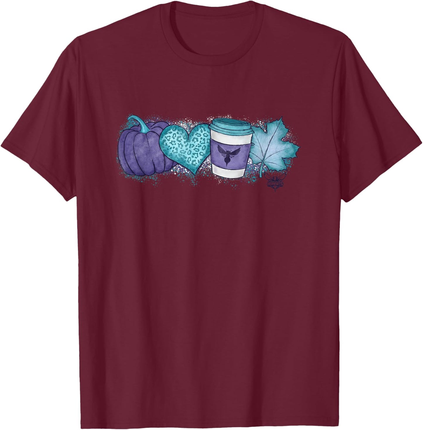 NBA Charlotte Hornets Cozy Fall Painted Banner T-Shirt - T-Shirt | Maroon
