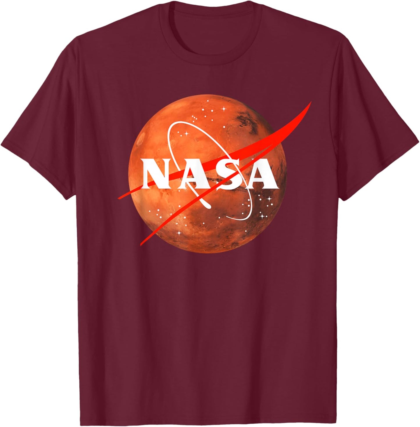 NASA Meatball Logo Vintage Retro Space Planet Mars Graphic T-Shirt - T-Shirt | Maroon
