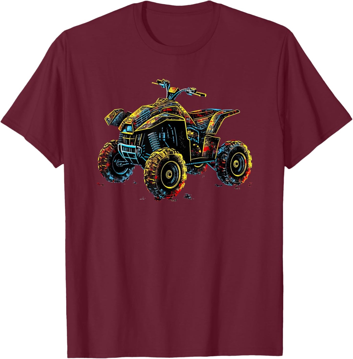 Quad 4 Wheeler ATV Racing: Thrills Offroad T-Shirt - T-Shirt | Maroon