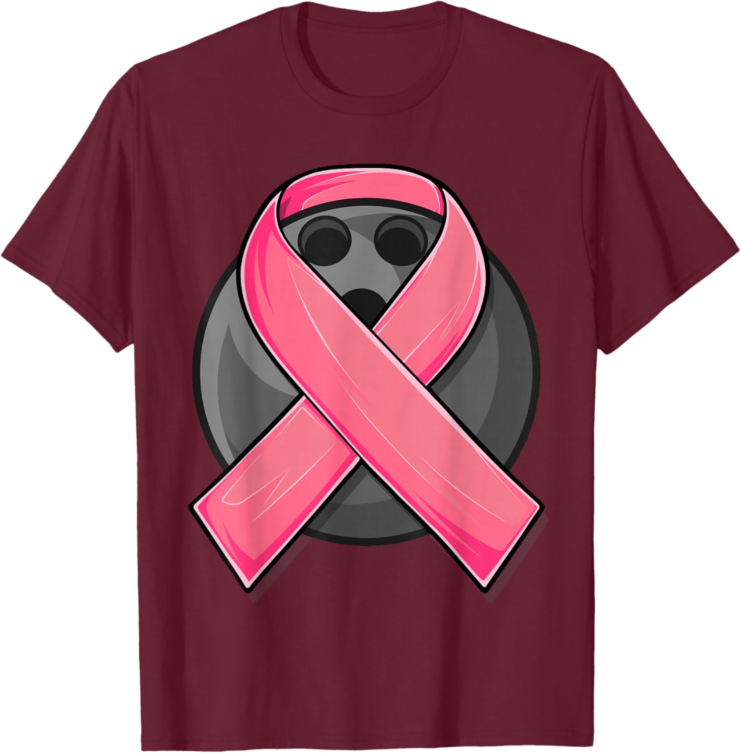 Breast Cancer Awareness Bowling Shirts, Pink Cancer Support T-Shirt - T-Shirt | Maroon
