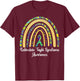 Rubinstein Taybi Syndrome Awareness RTS Rainbow & Ribbon T-Shirt - T-Shirt | Maroon