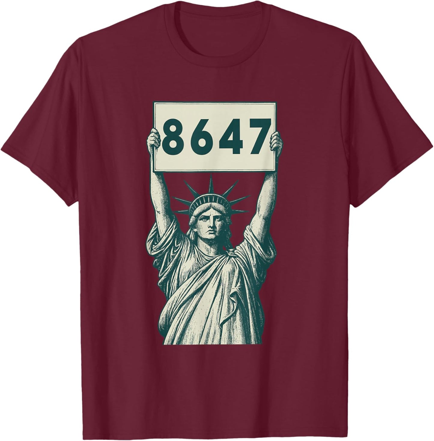 Statue of Liberty 8647 T-Shirt - T-Shirt | Maroon