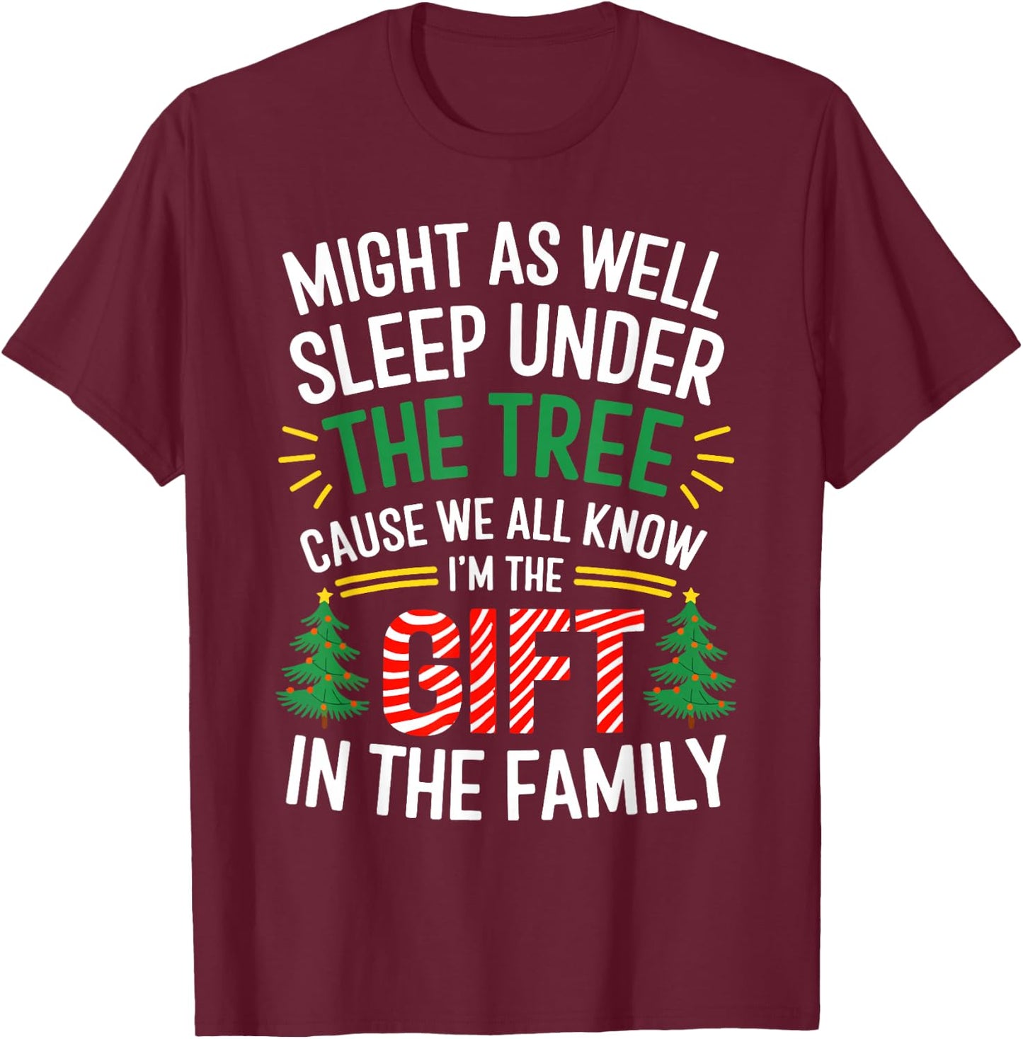 Funny Christmas Kids Girls Boys Christmas Pajamas Christmas T-Shirt - T-Shirt | Maroon