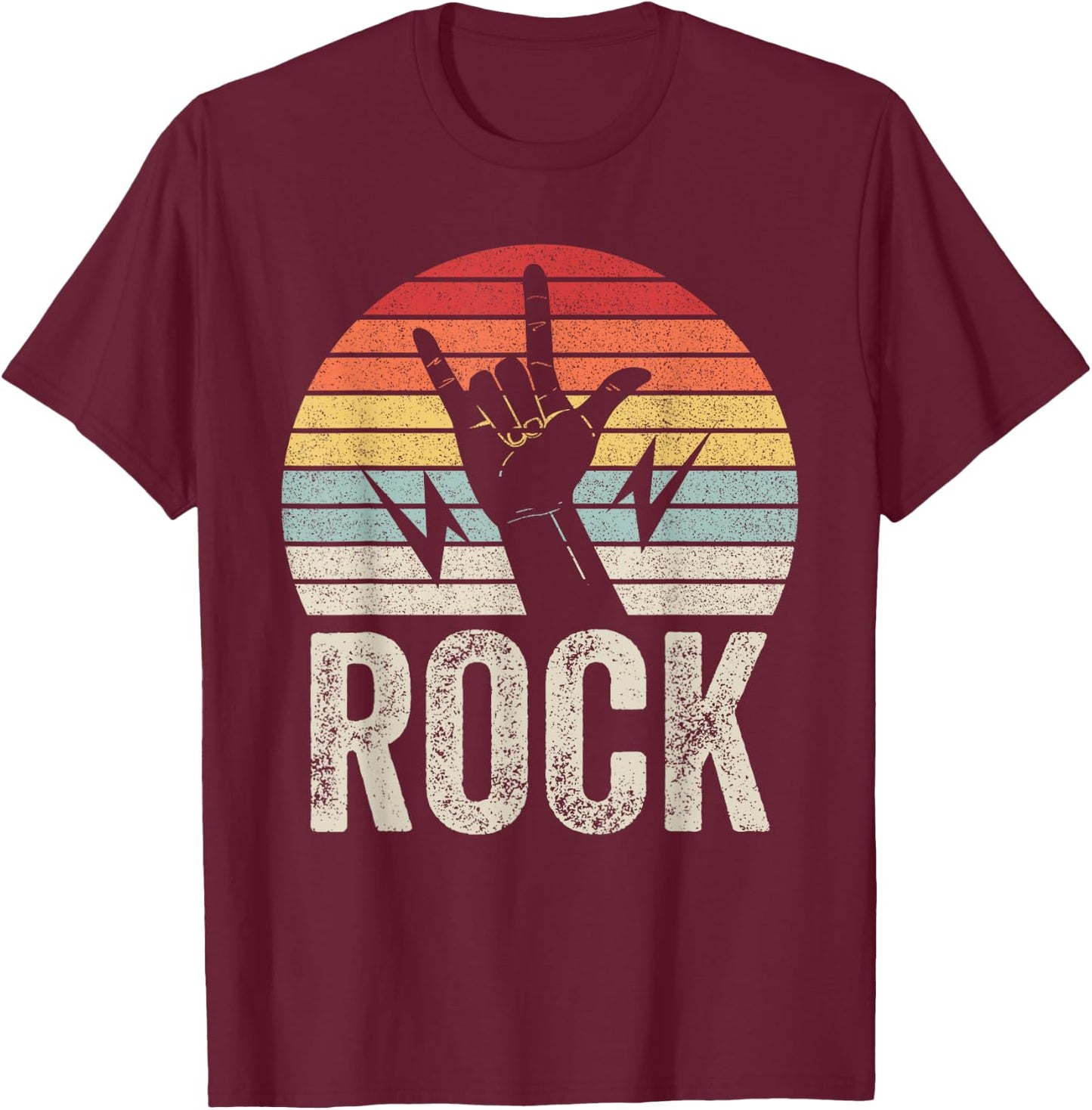Vintage Retro Vintage Rock And Roll Rock Concert Band T-Shirt - T-Shirt | Maroon