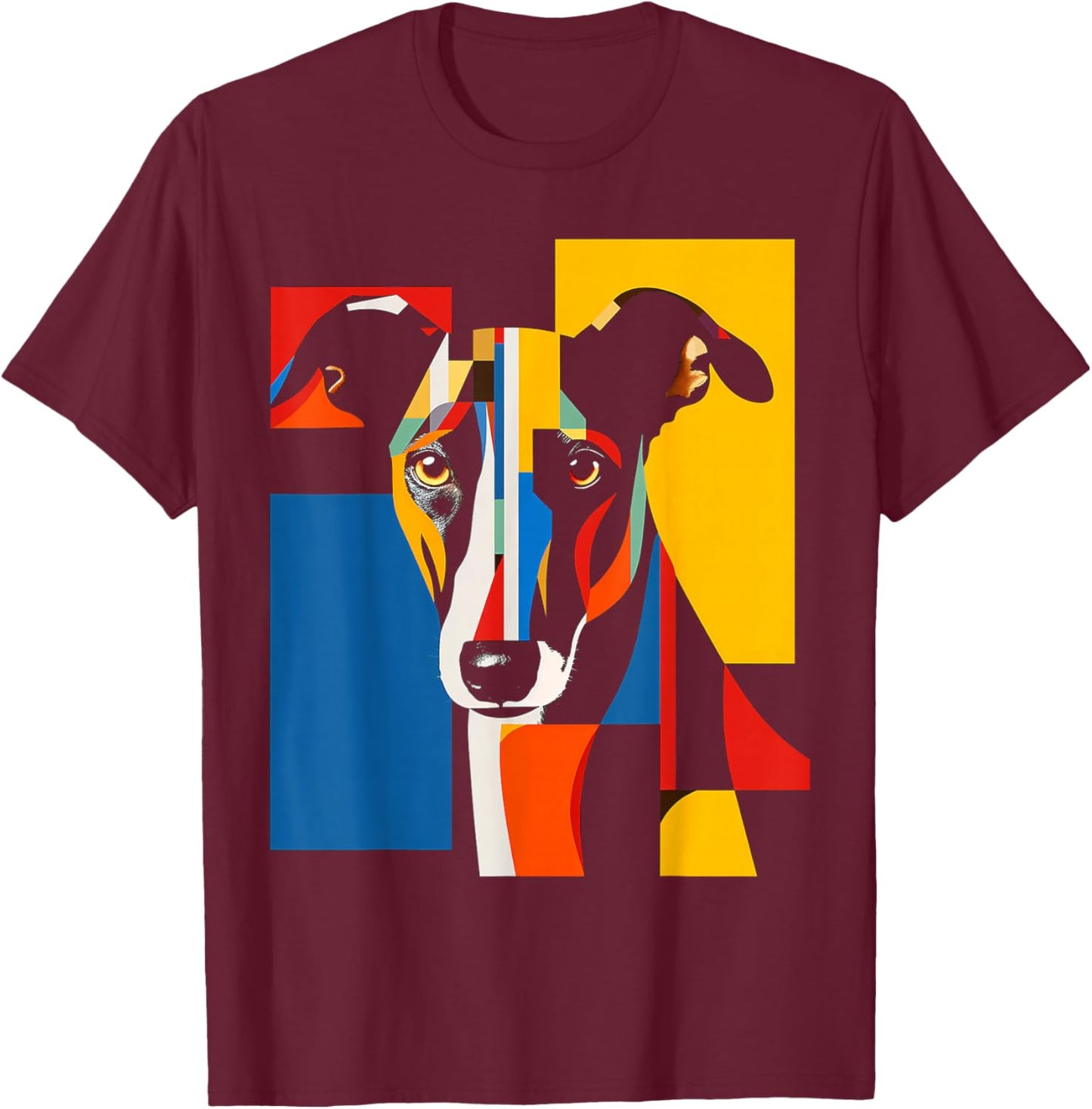 Greyhound Graphic Pet Artwork Dog Greyhound Women Kids T-Shirt - T-Shirt | Maroon