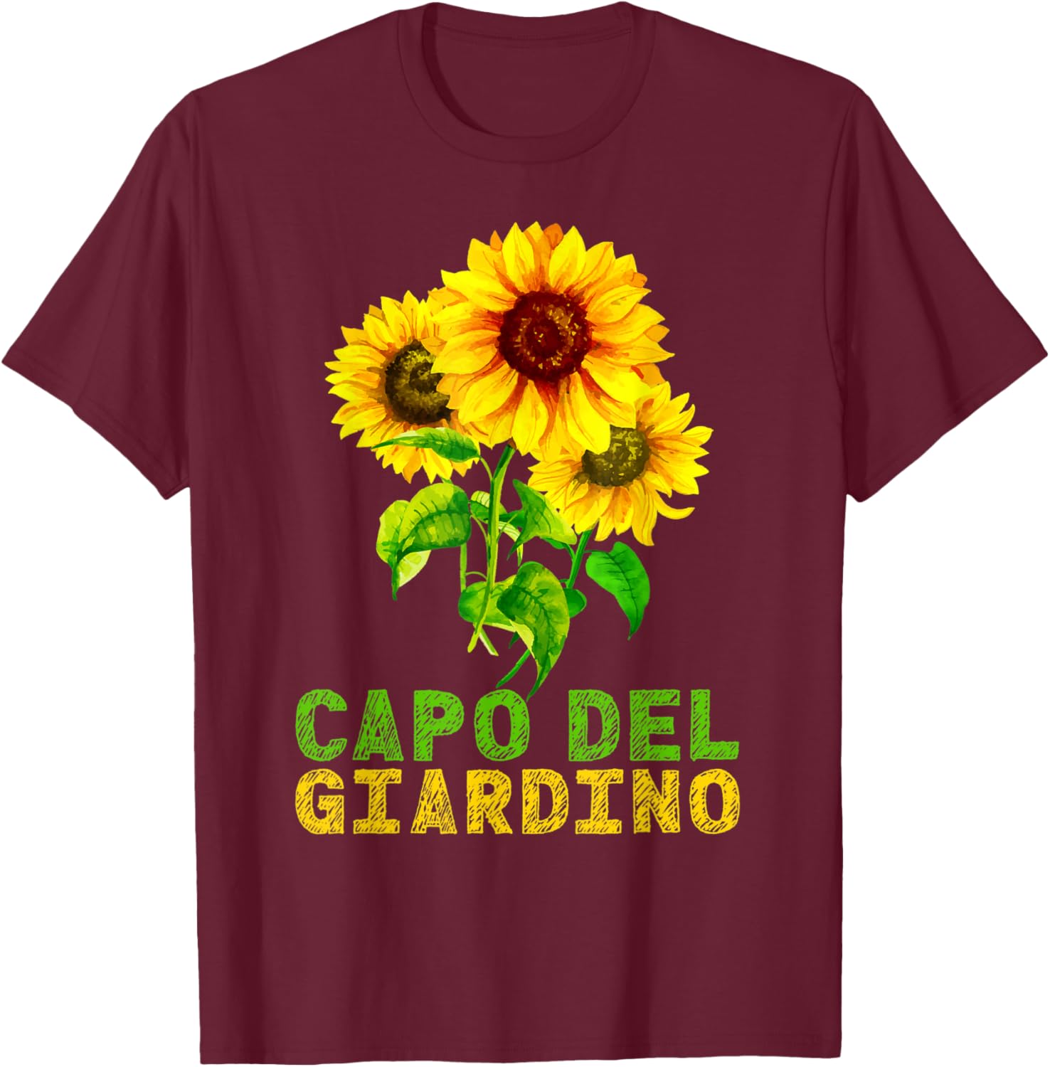 Capo Giardiniere Pensionamento Girasole Pension Garden T-Shirt - T-Shirt | Maroon