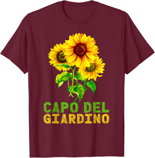 Capo Giardiniere Pensionamento Girasole Pension Garden T-Shirt - T-Shirt | Maroon