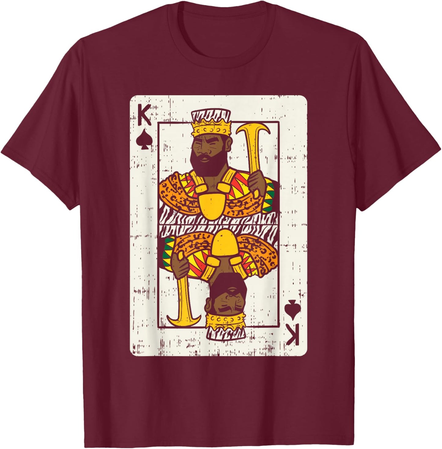 African King Card Black Pride BLM Couple Match Halloween Men T-Shirt - T-Shirt | Maroon