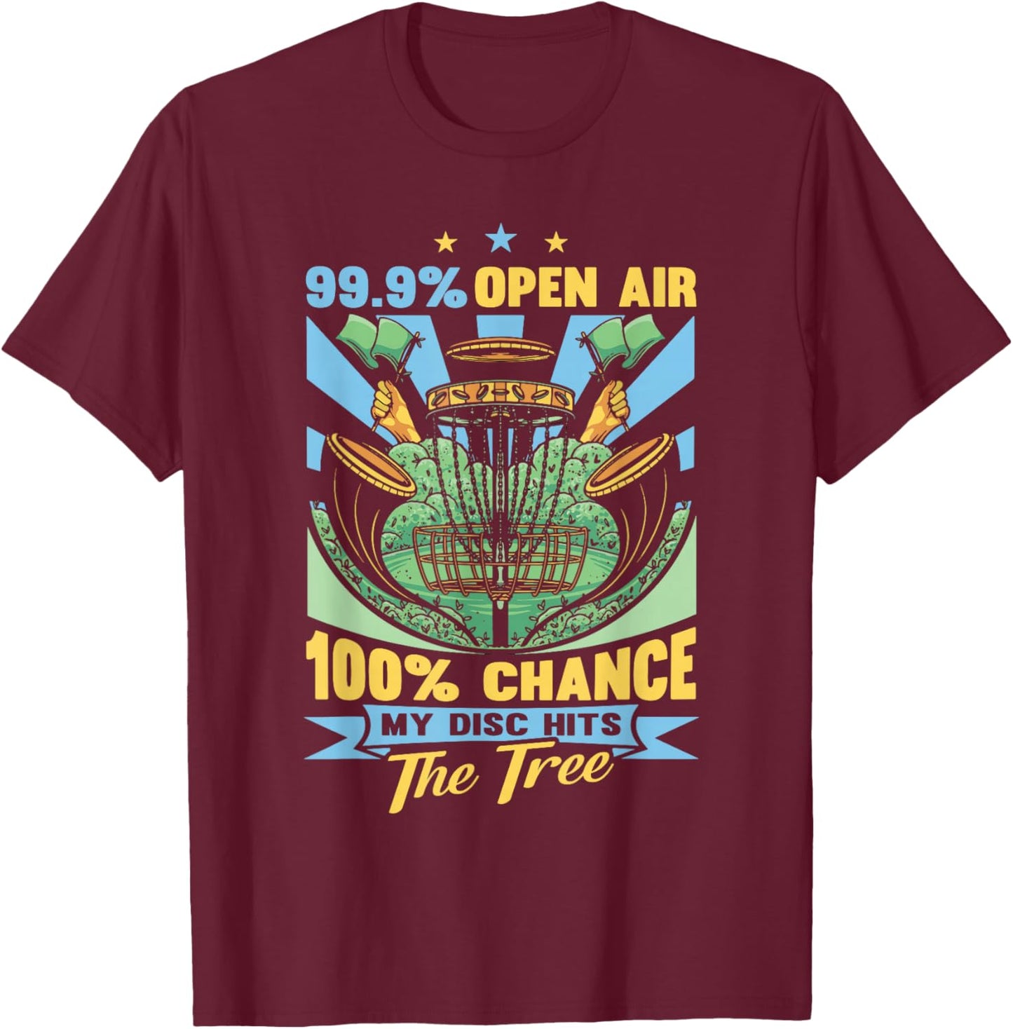 Disc Golf Gift Disc Golfer Stuff & Accessories Funny Frisbee Golf Disc Golf , -Adults, Black, Small, Short Sleeve, Classic Fit, , Modern, Humor, Golf T-Shirt - T-Shirt | Maroon