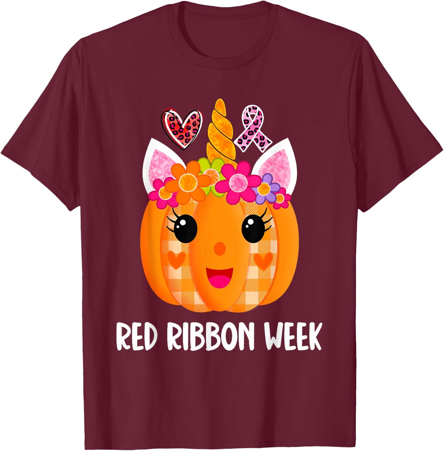We Wear Red For Red Ribbon Week Awareness Red Ribbon Week T-Shirt - T-Shirt | Maroon
